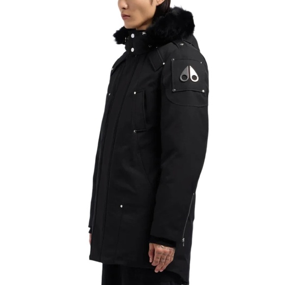 Moose Knuckles Mens Sterling Down Parka Jacket Coat black black